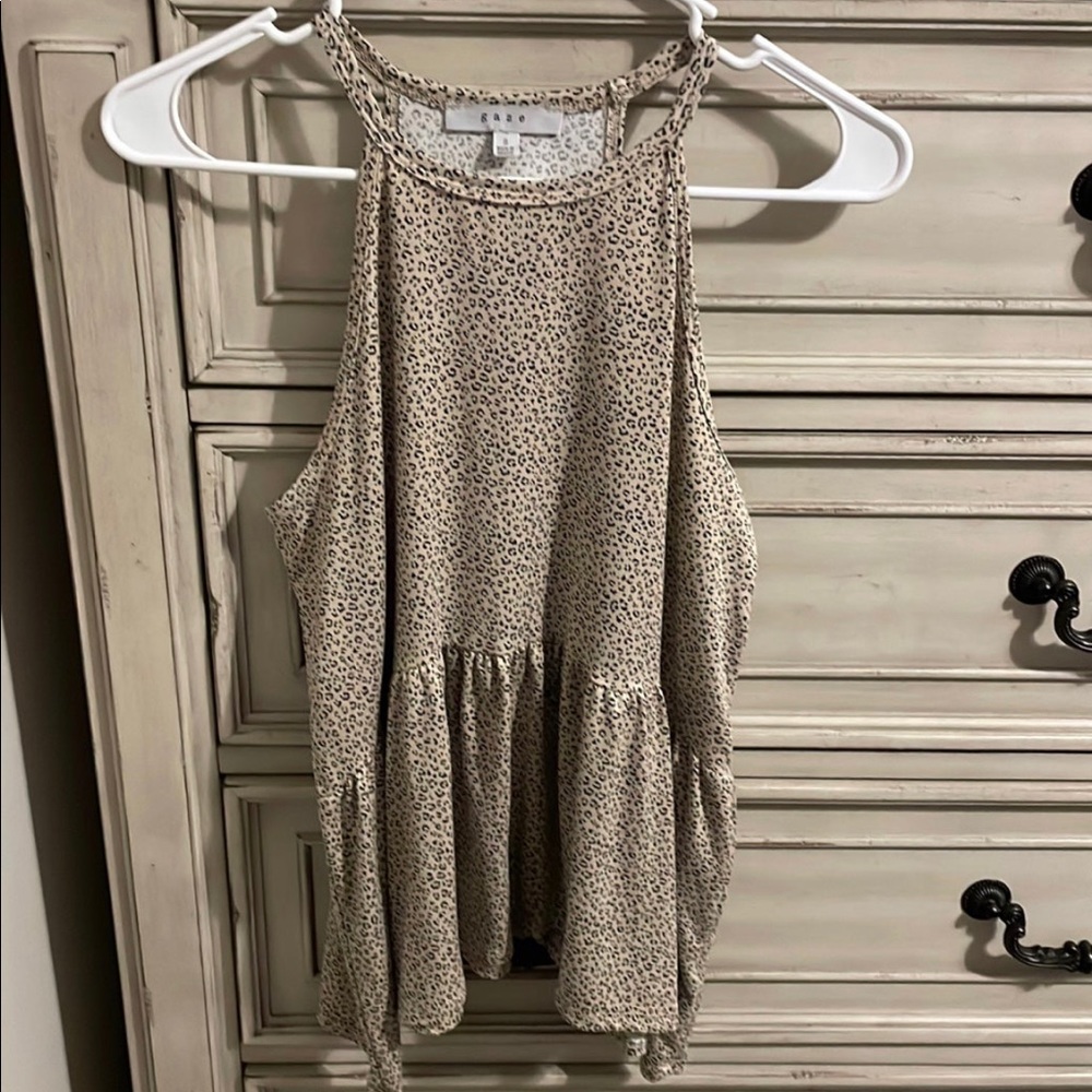 Cheetah print peplum top